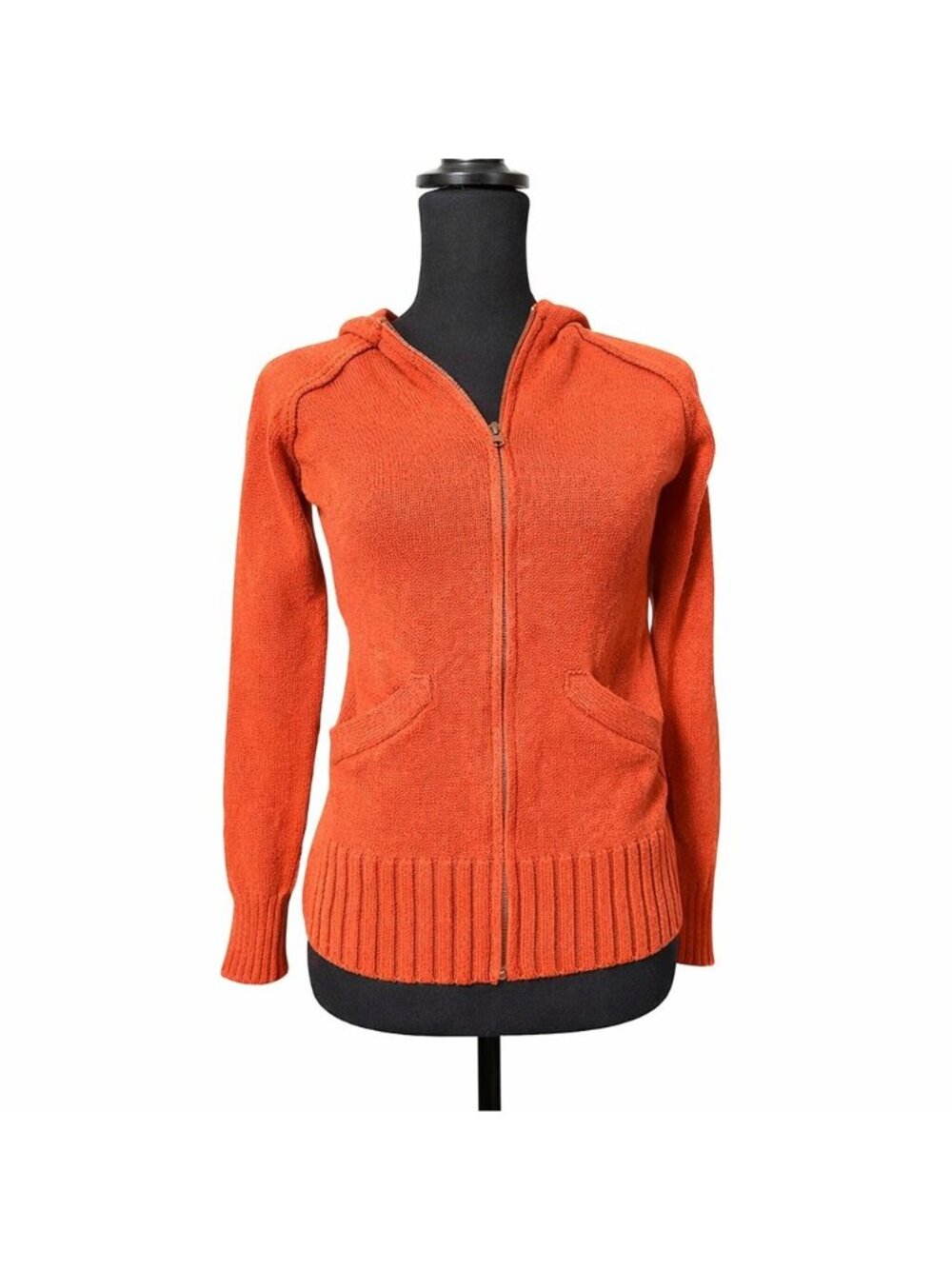 Ruffhewn Rust Hoodie Cardigan – Zip Front, Soft Knit, Fall Layer, Size Small
